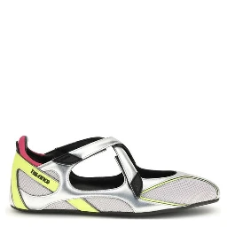 Silver Polyurethane Ballet Flats
