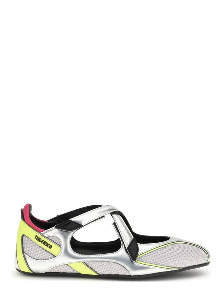 Silver Polyurethane Ballet Flats