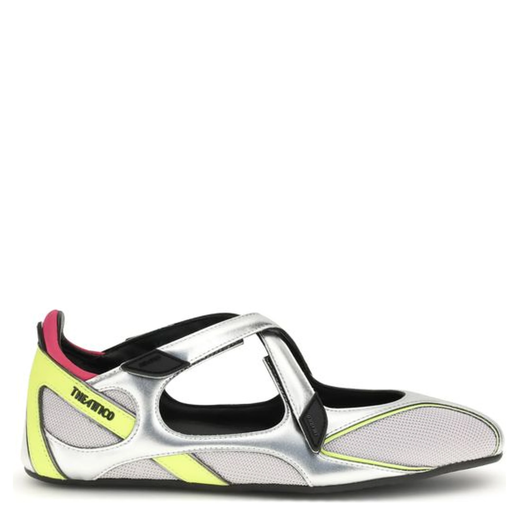 Silver Polyurethane Ballet Flats