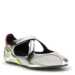 Silver Polyurethane Ballet Flats