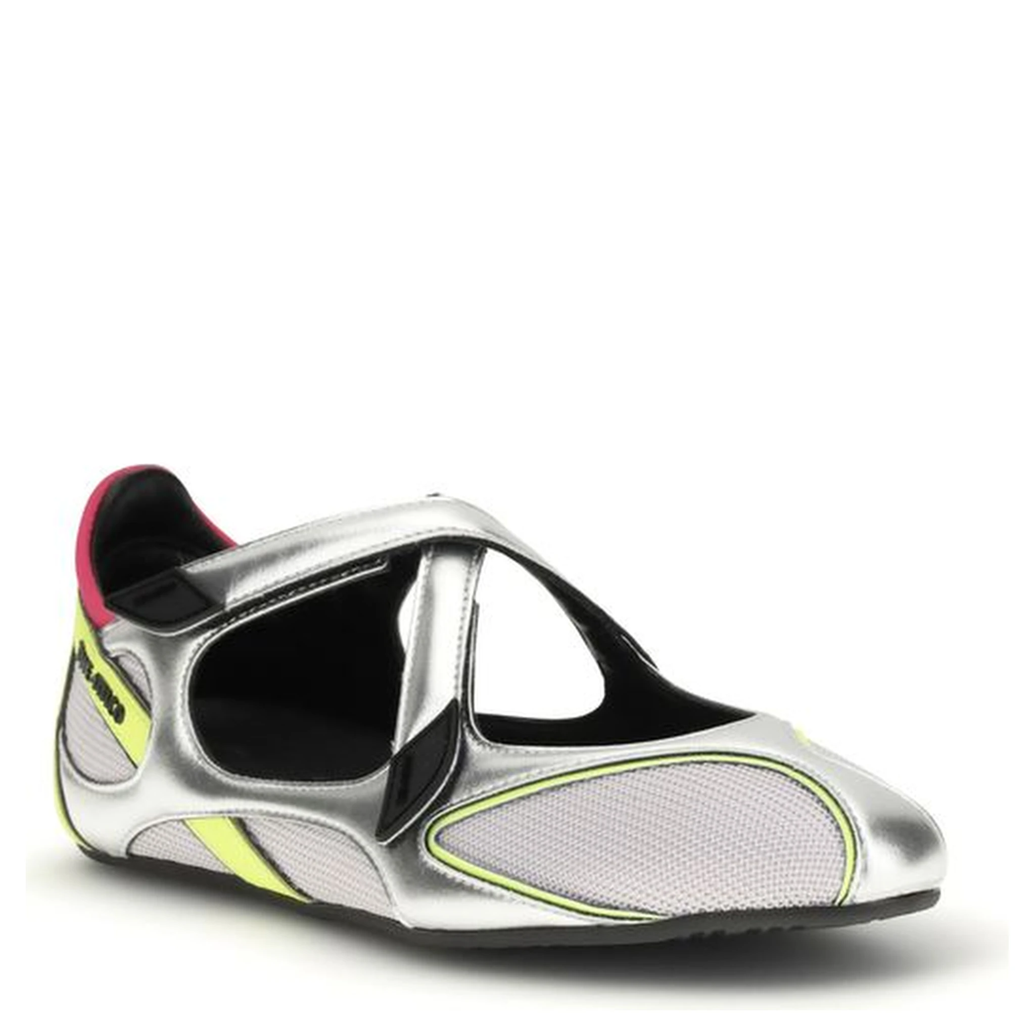 Silver Polyurethane Ballet Flats