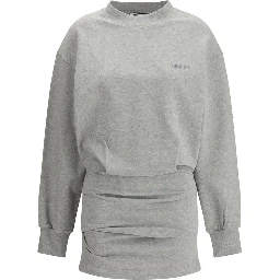 Gray Cotton Casual Dress