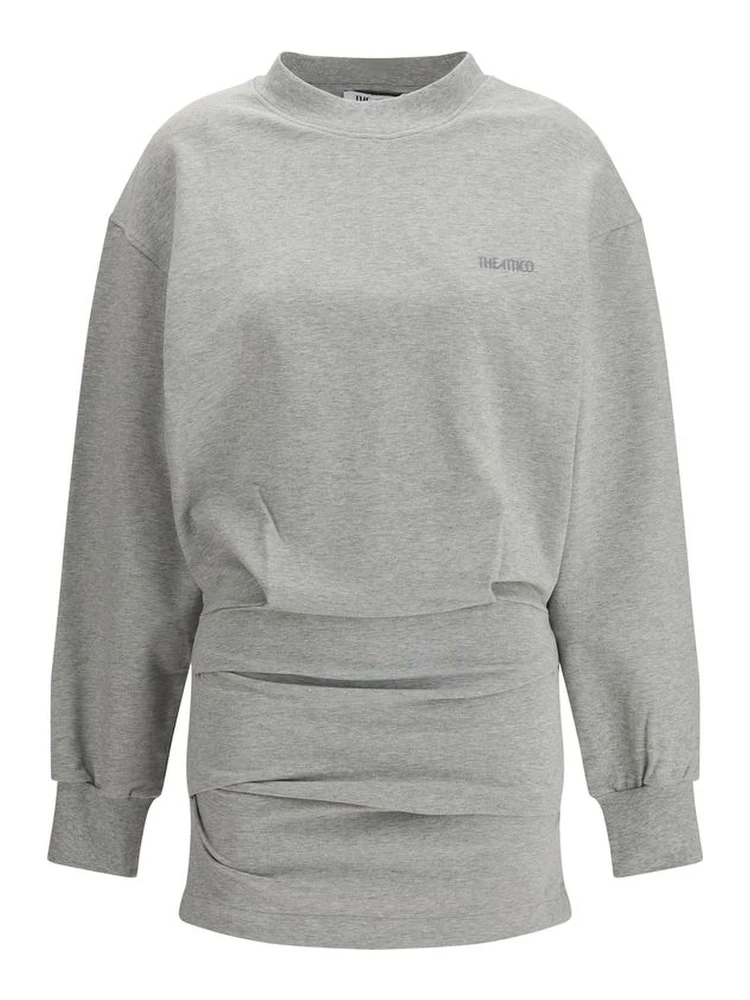 Gray Cotton Casual Dress
