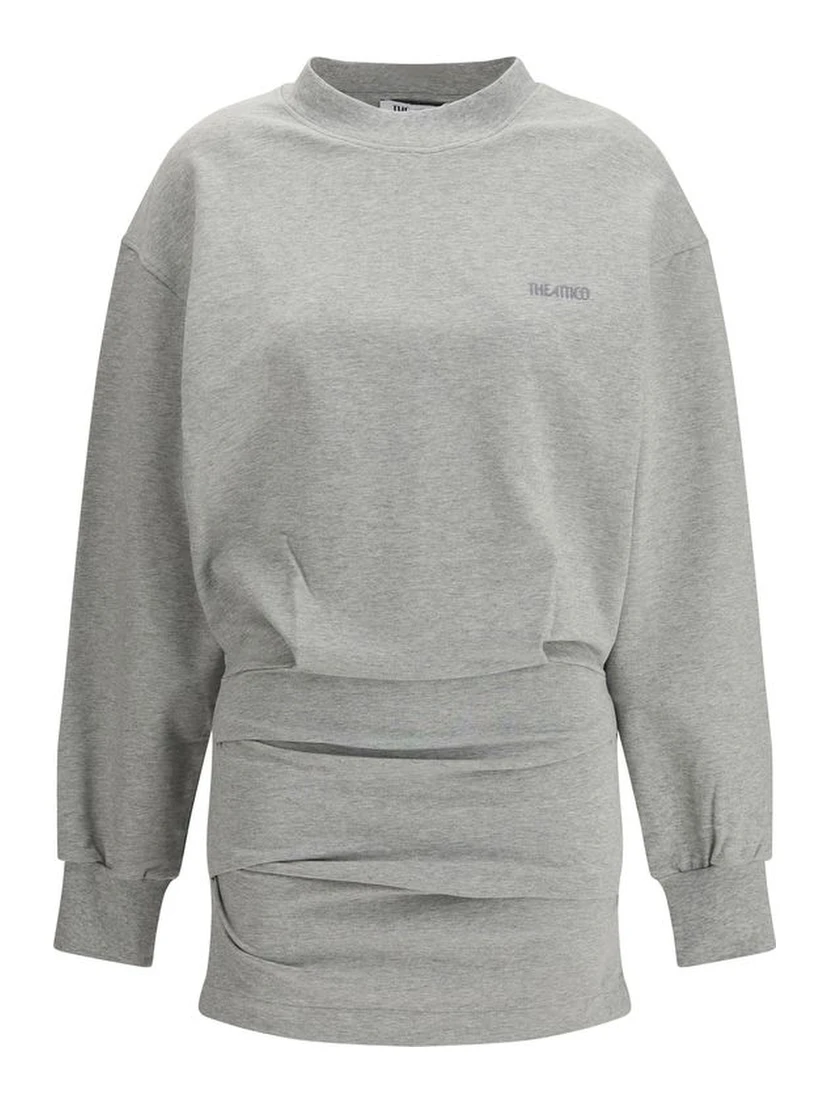 Gray Cotton Casual Dress
