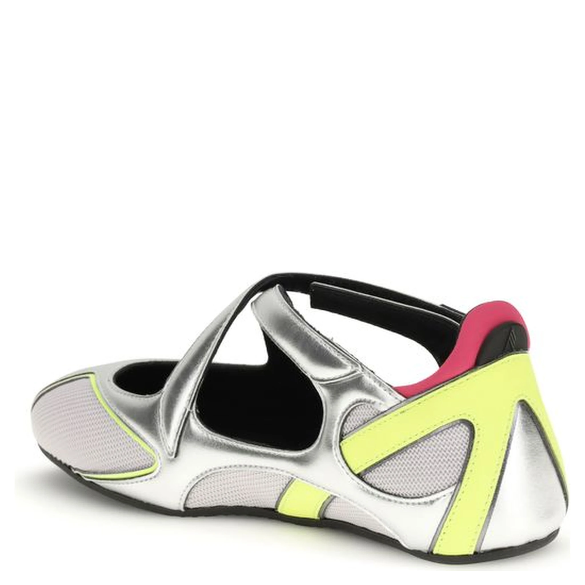 Silver Polyurethane Ballet Flats