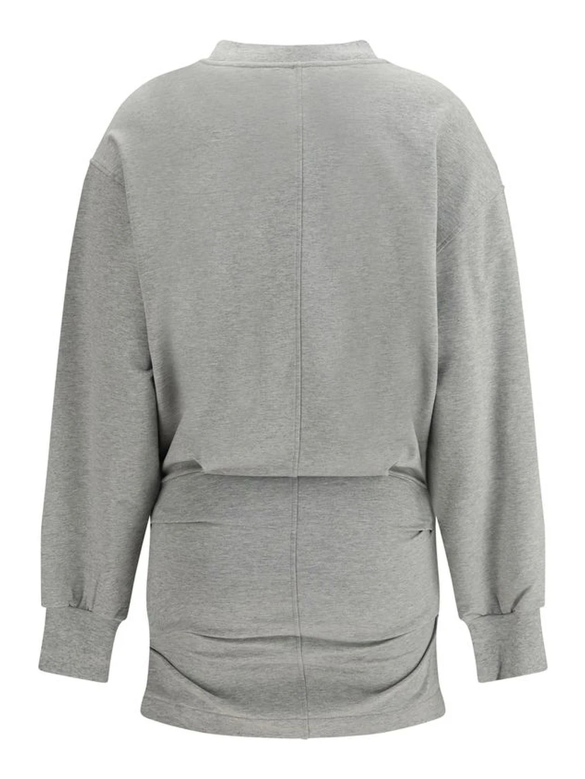 Gray Cotton Casual Dress