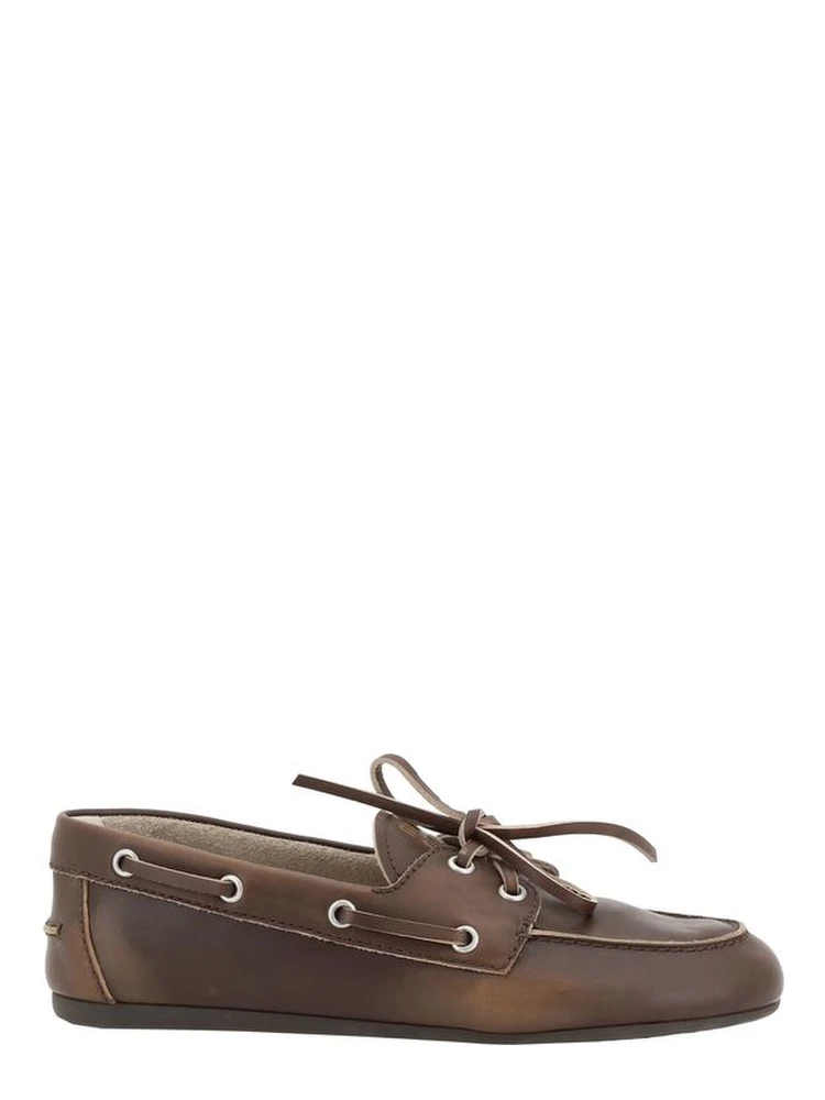 Brown Calf Leather Bos Taurus Slip-On Loafers
