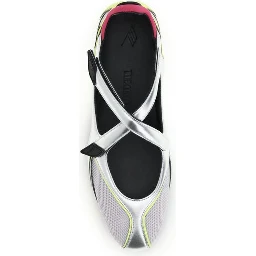 Silver Polyurethane Ballet Flats