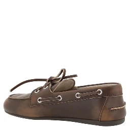 Brown Calf Leather Bos Taurus Slip-On Loafers