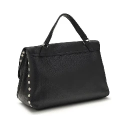 حقيبة كتف بوس توروس من جلد العجل الأزرق