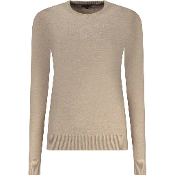 Beige Viscose Women Sweater