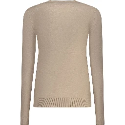 Beige Viscose Women Sweater