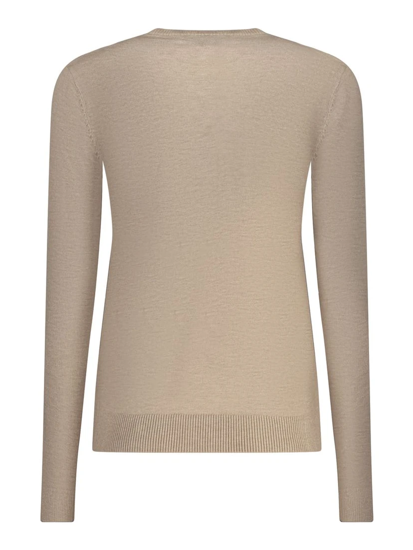 Beige Viscose Women Sweater