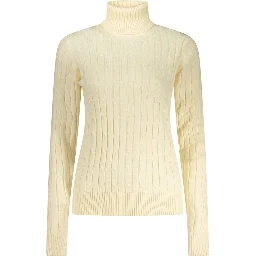 White Viscose Women's Turtleneck Sweater