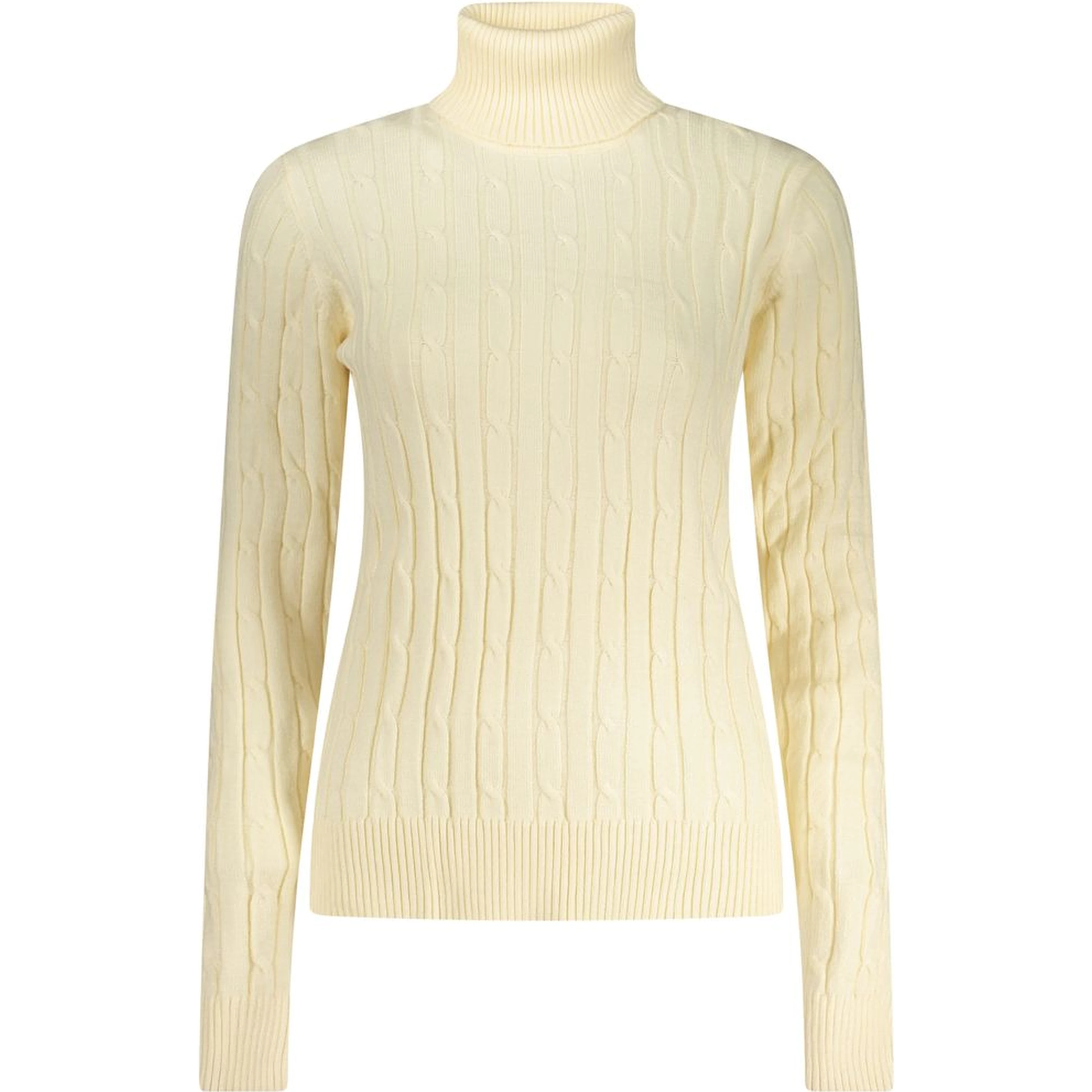White Viscose Women's Turtleneck Sweater