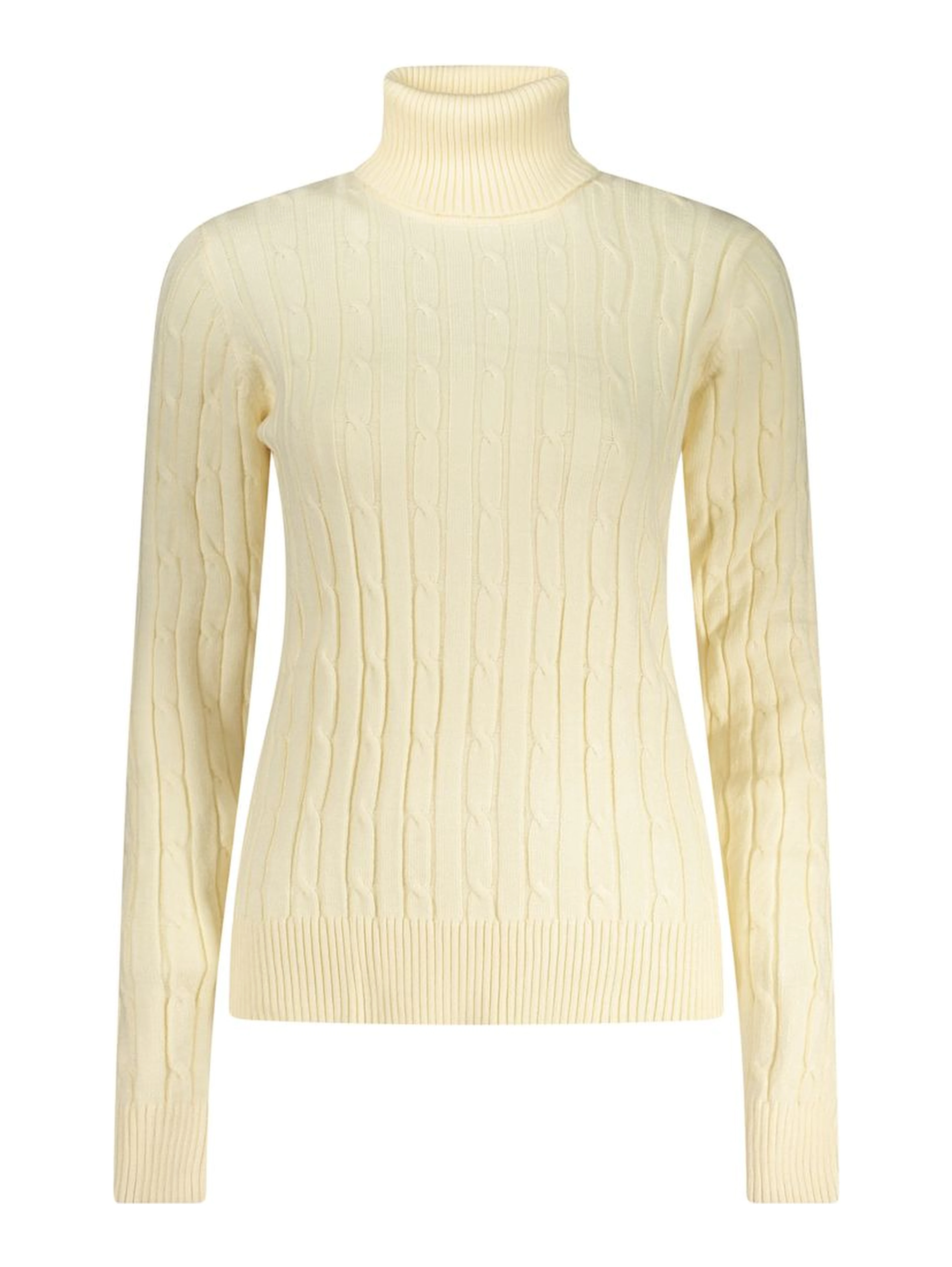 White Viscose Women's Turtleneck Sweater