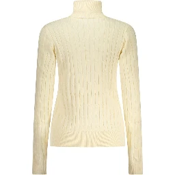White Viscose Women's Turtleneck Sweater