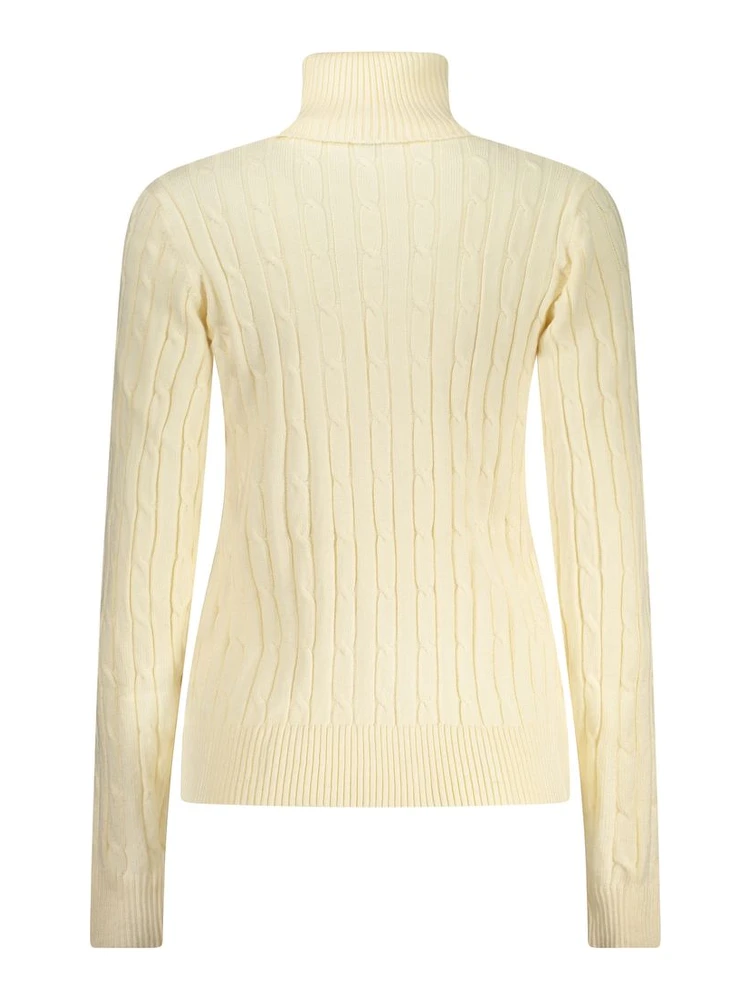 White Viscose Women's Turtleneck Sweater alternative