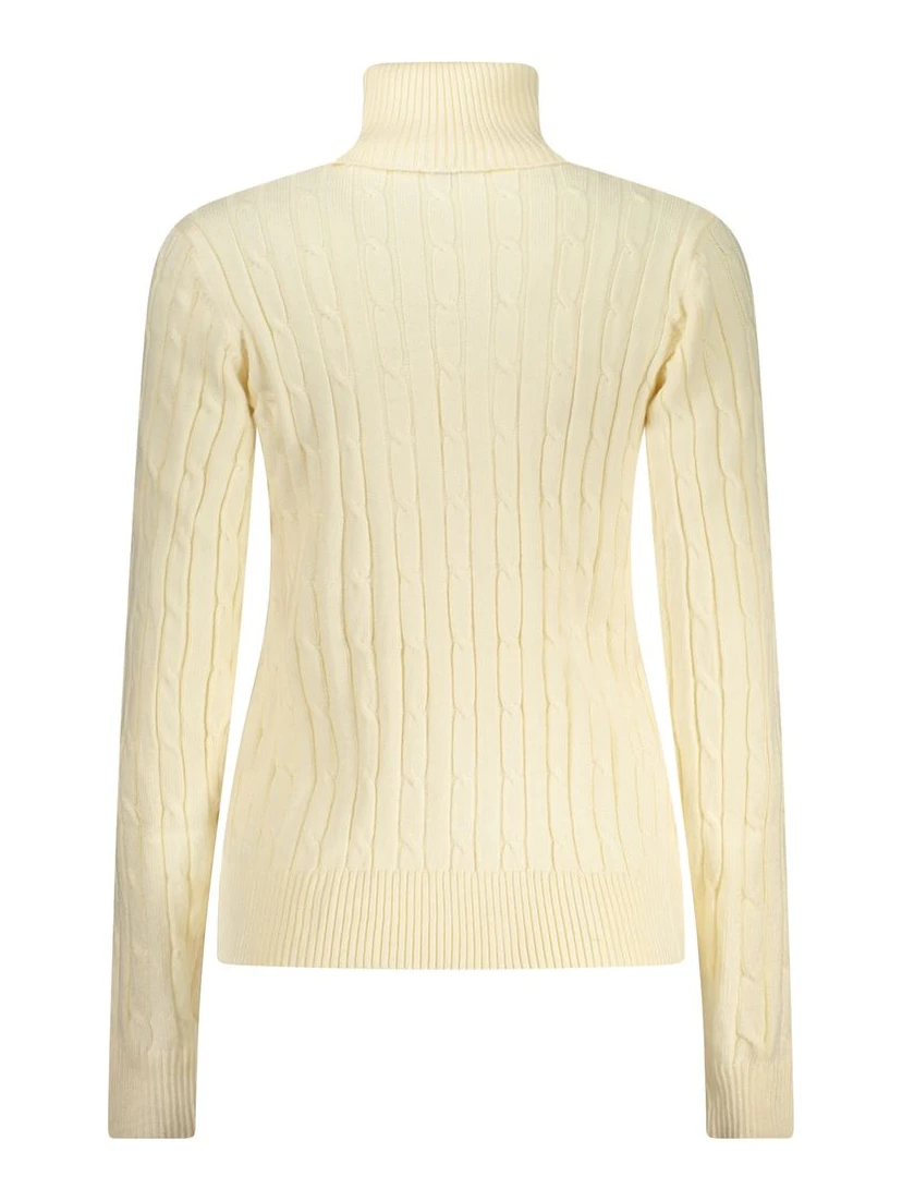 White Viscose Women's Turtleneck Sweater