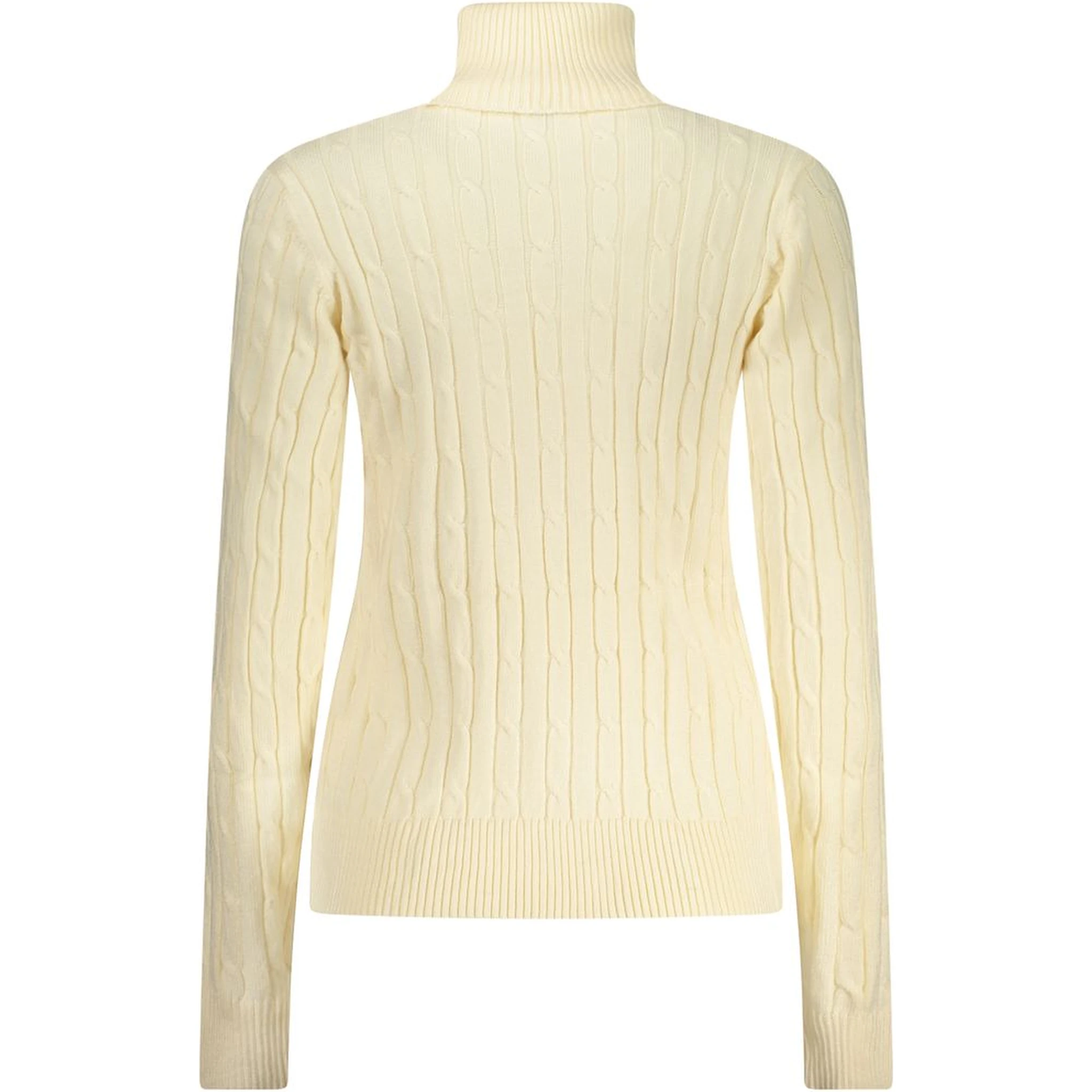 White Viscose Women's Turtleneck Sweater