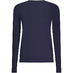 Blu Viscose Donna Maglia