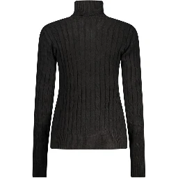 Black Viscose Women's Turtleneck Sweater