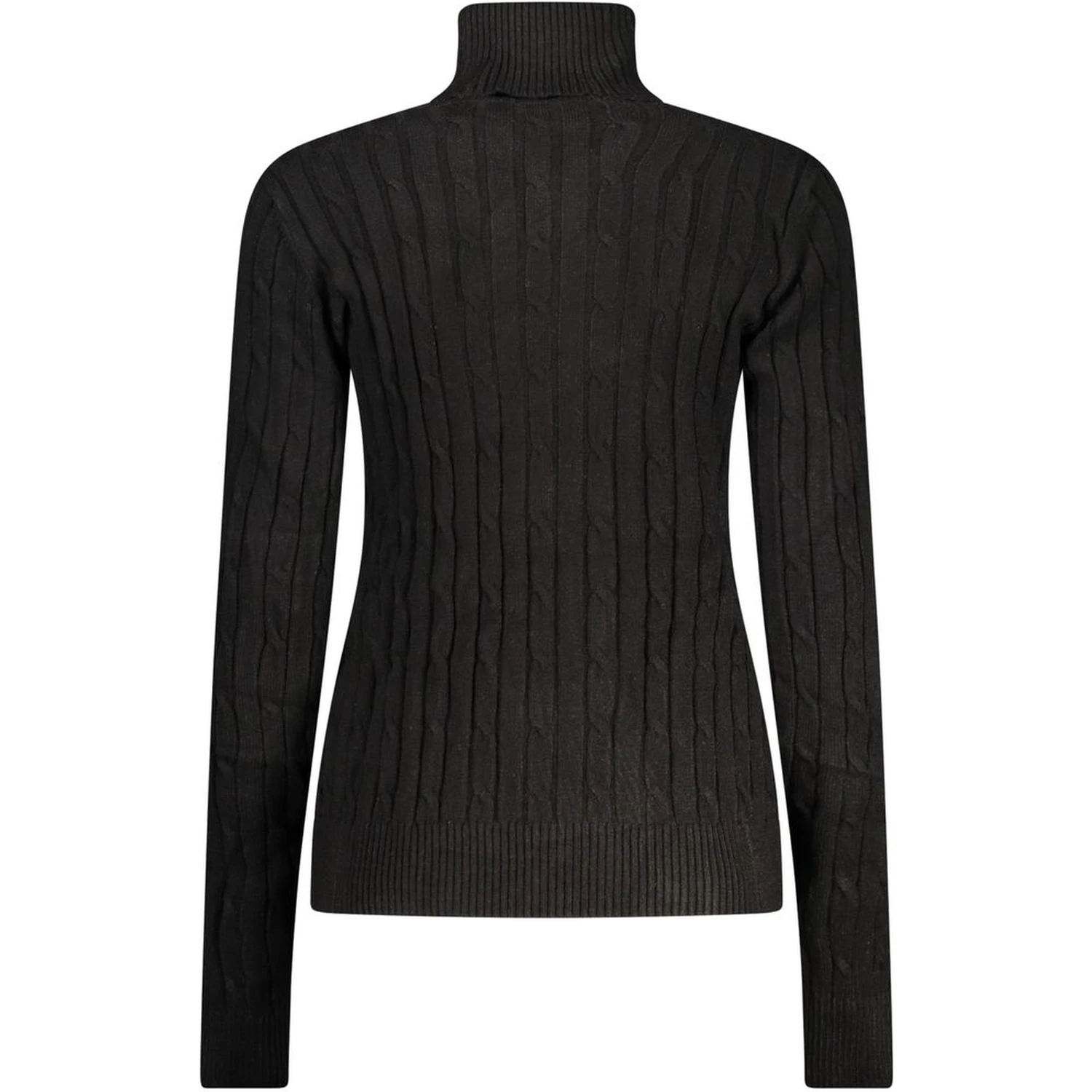 Black Viscose Women's Turtleneck Sweater