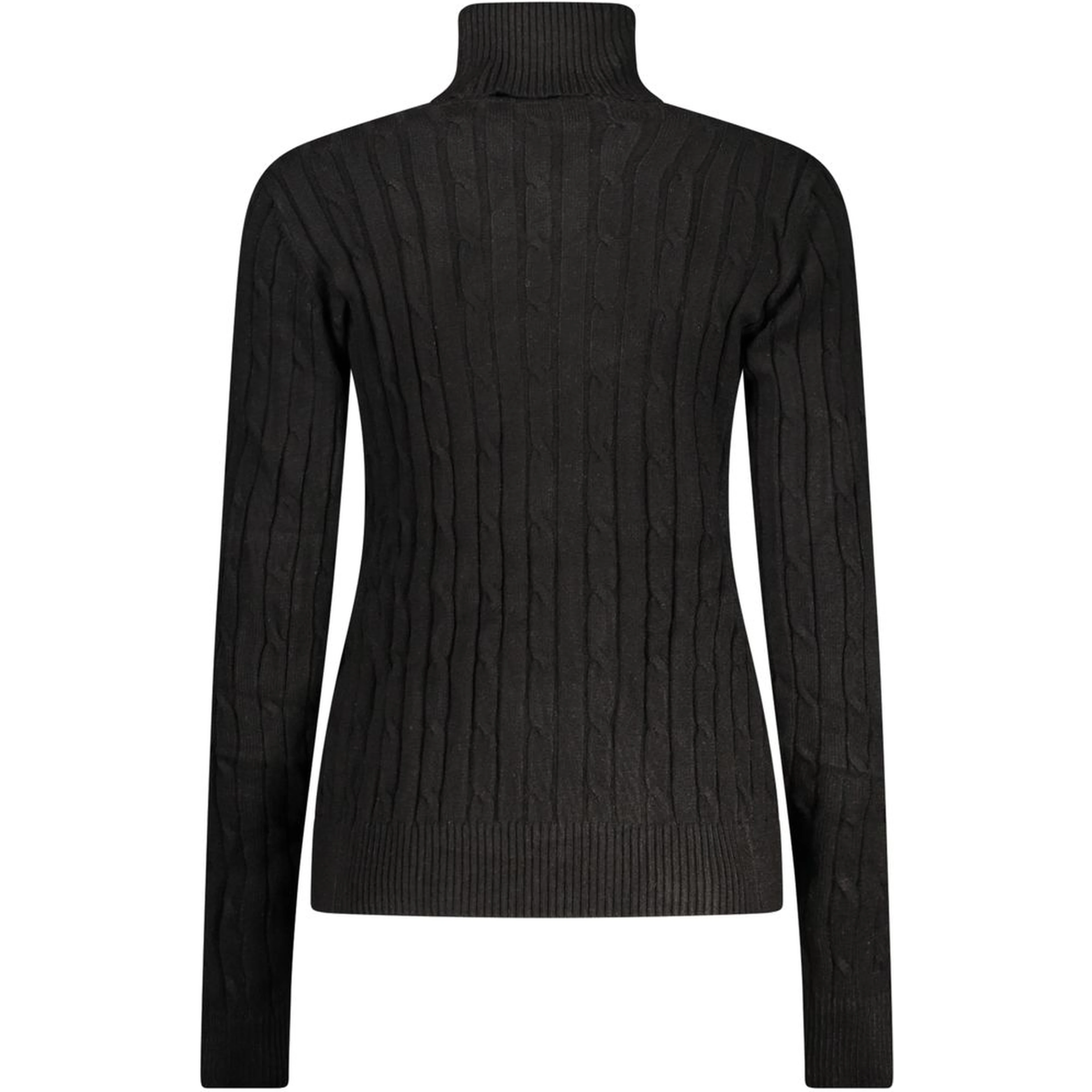 Black Viscose Women's Turtleneck Sweater