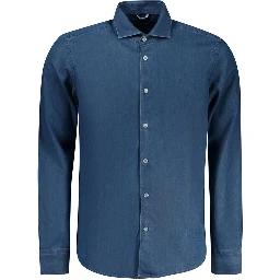 Blue Cotton Men Shirt