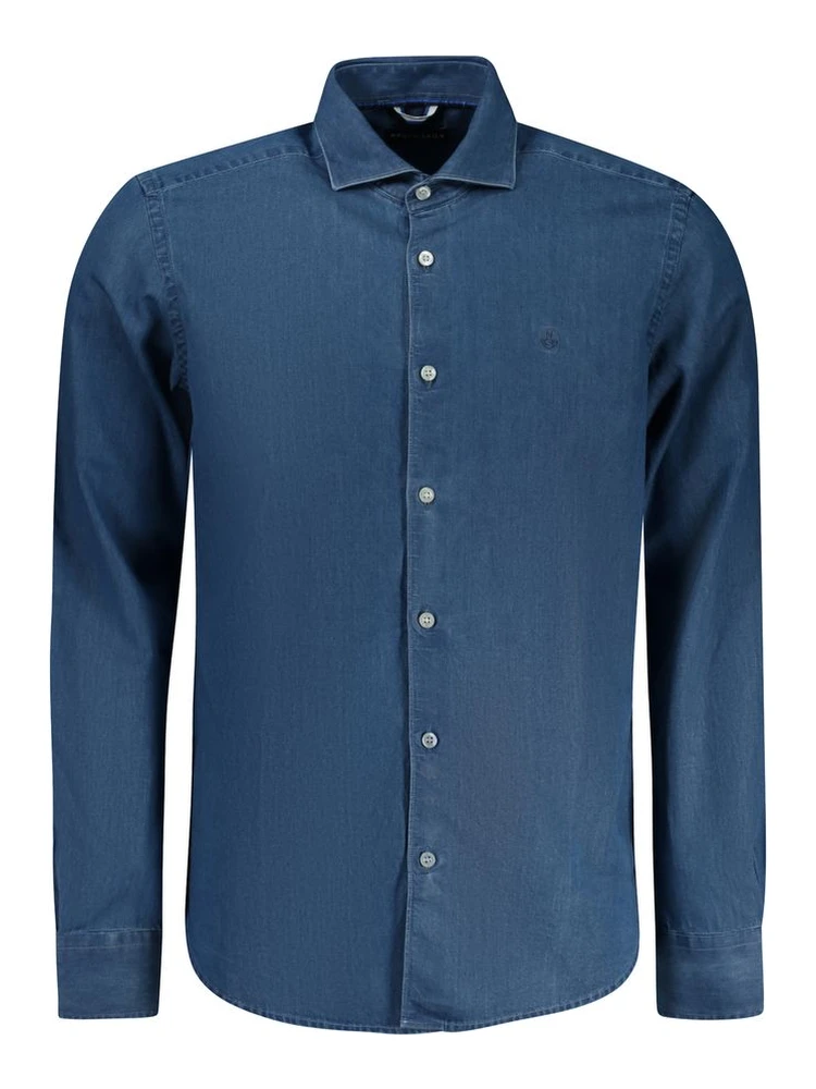 Blue Cotton Men Shirt