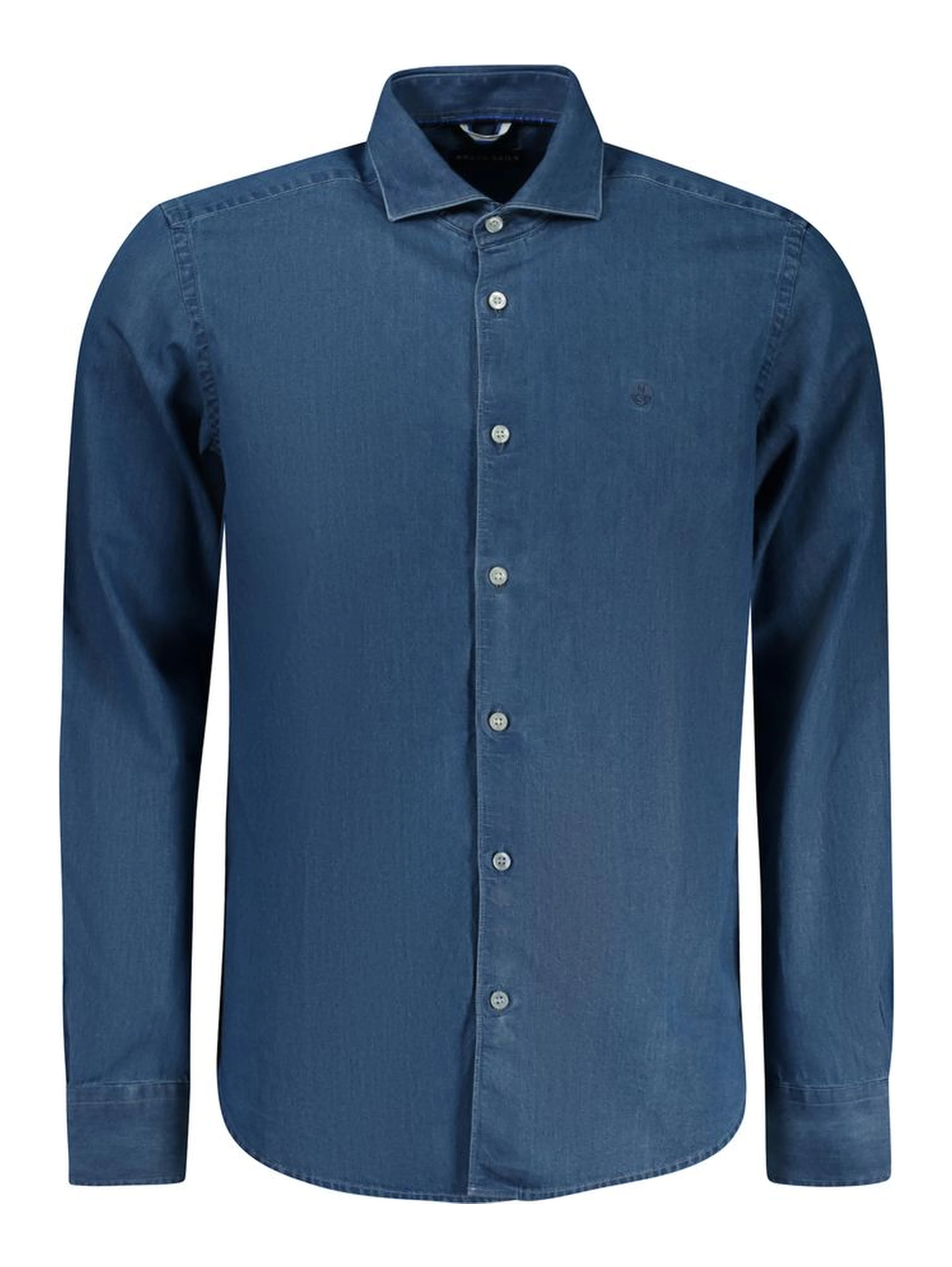 Blue Cotton Men Shirt