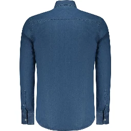 Blue Cotton Men Shirt