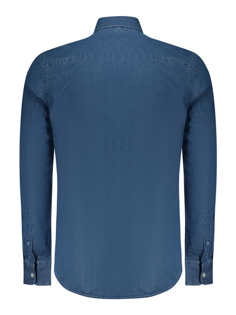 Blue Cotton Men Shirt