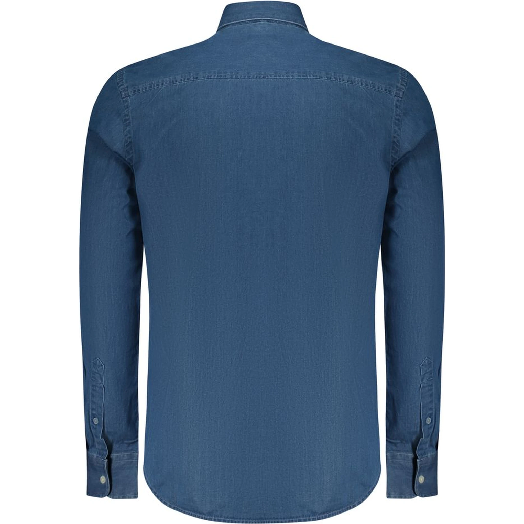 Blue Cotton Men Shirt