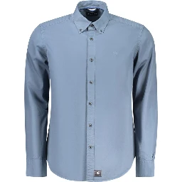Blue Cotton Men Shirt