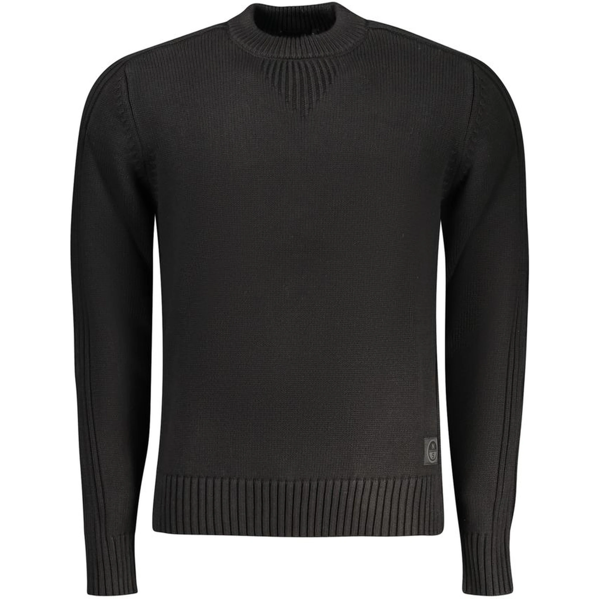 Black Cotton Men Sweater