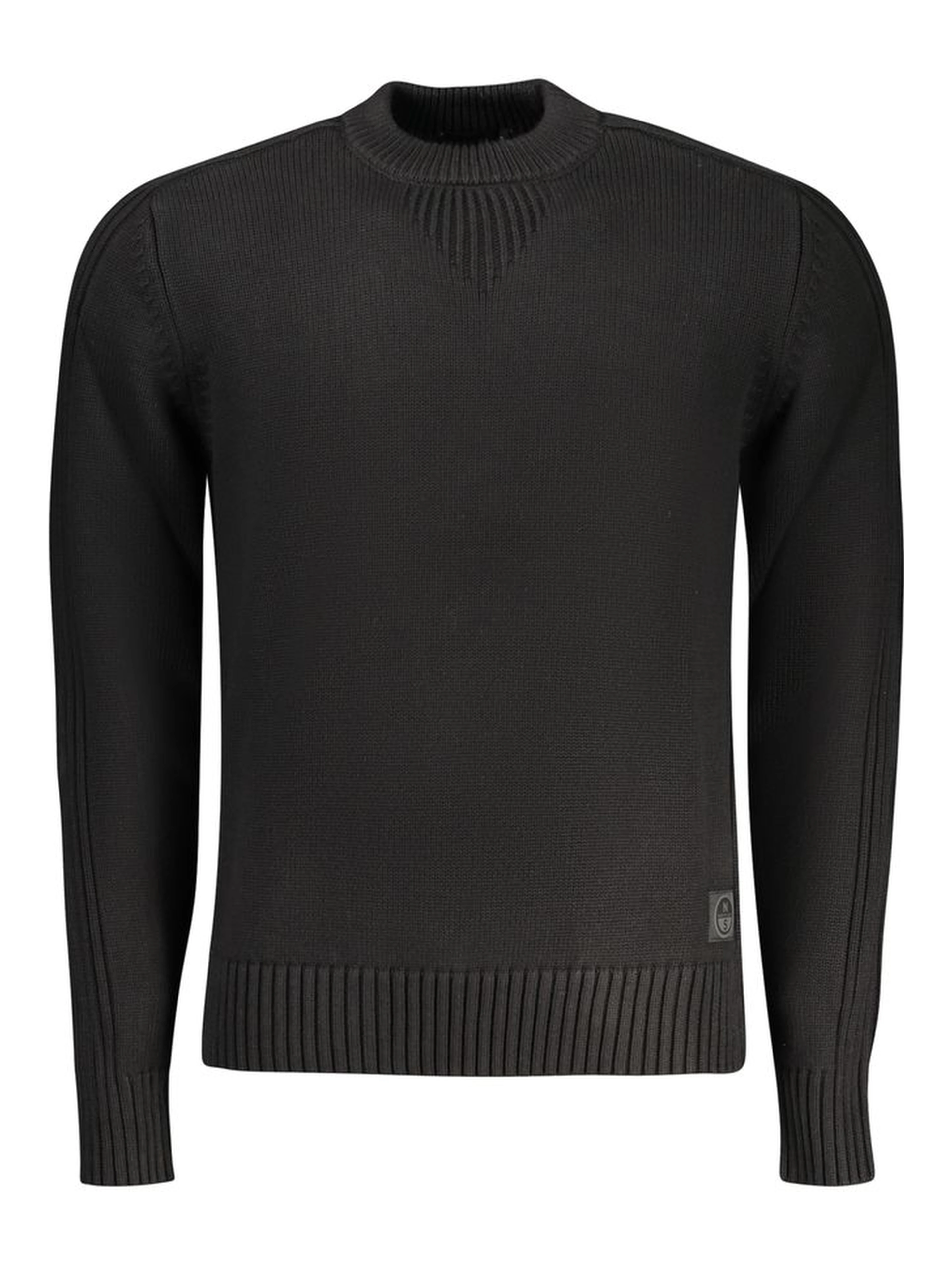 Black Cotton Men Sweater