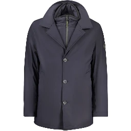 Blue Polyester Men's Jacket