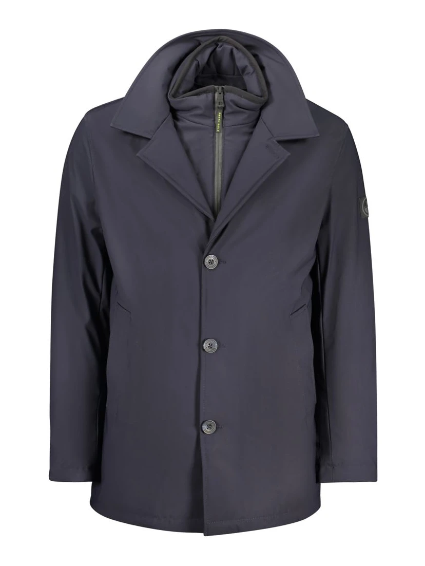 Blue Polyester Men's Jacket