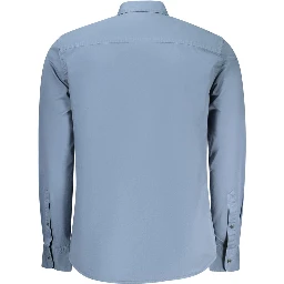 Blue Cotton Men Shirt