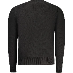 Black Cotton Men Sweater