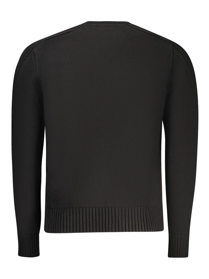 Black Cotton Men Sweater