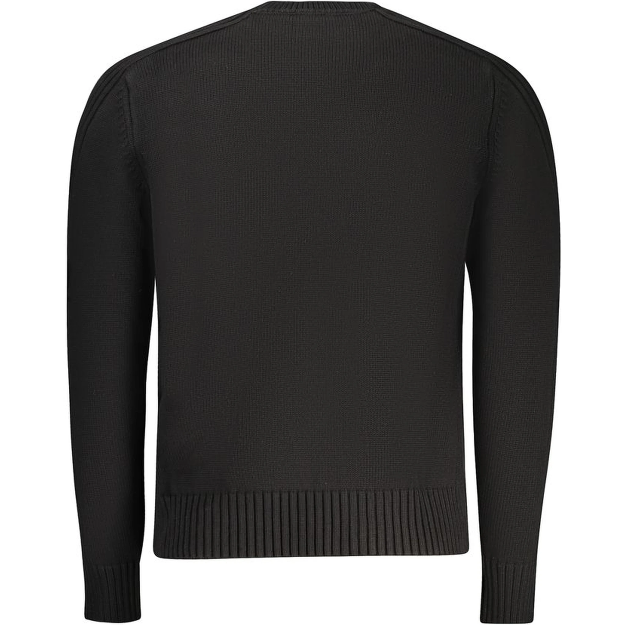 Black Cotton Men Sweater
