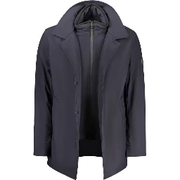Blue Polyester Men's Jacket