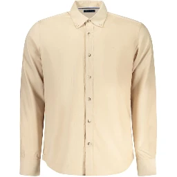 Beige Cotton Men Shirt