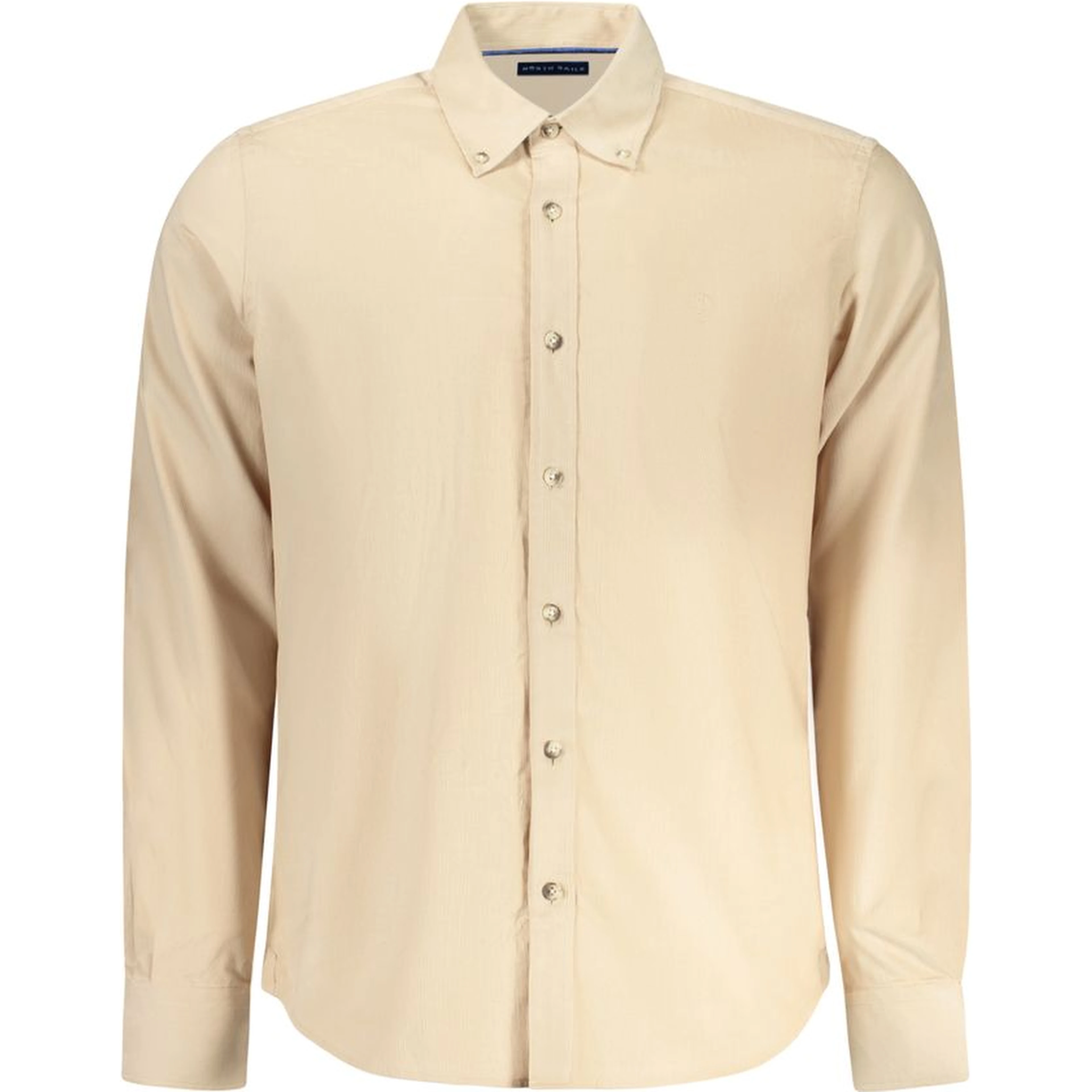 Beige Cotton Men Shirt