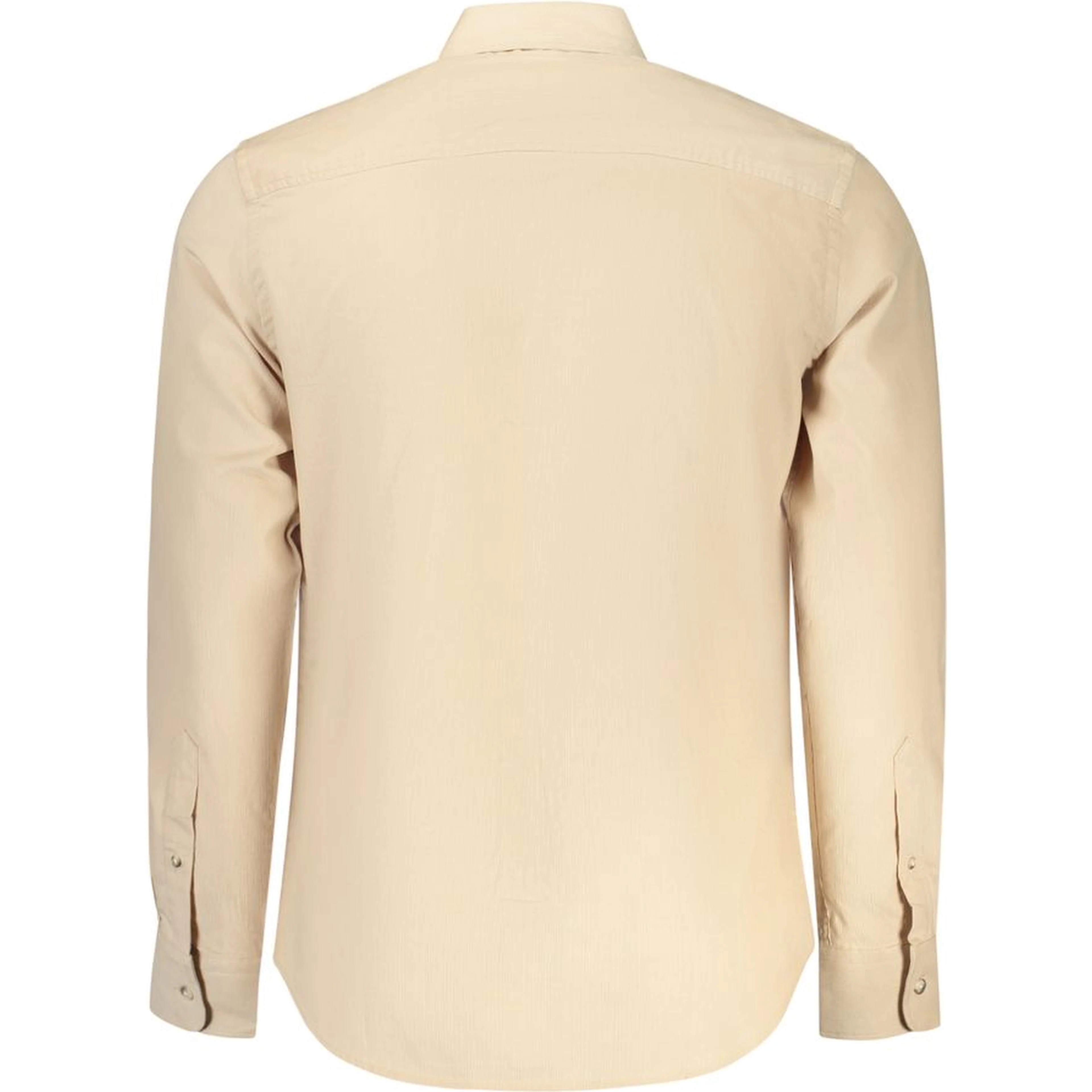 Beige Cotton Men Shirt