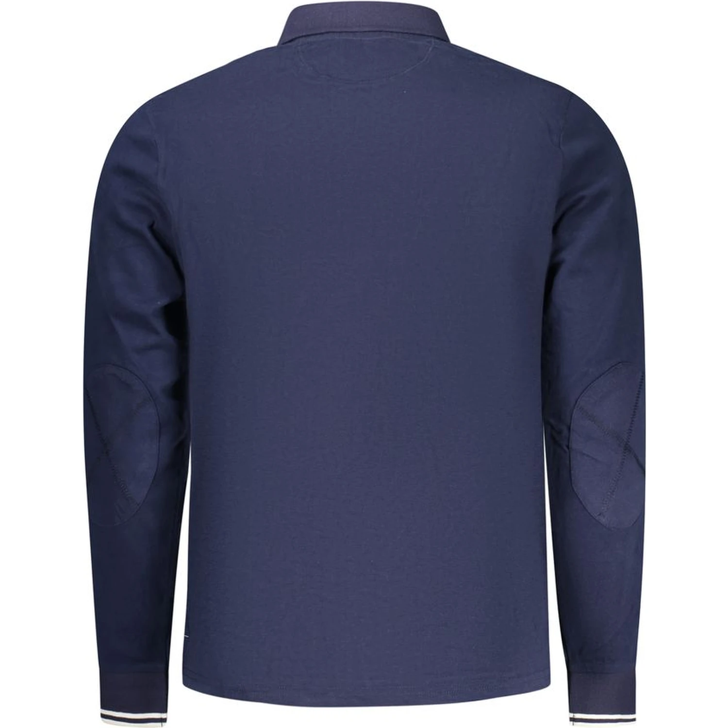 Blue Cotton Men Polo Shirt