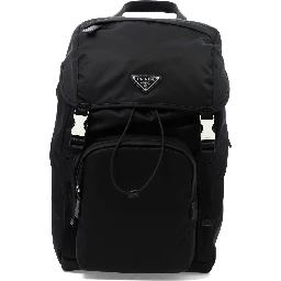 Re-Nylon and Saffiano leather backpack