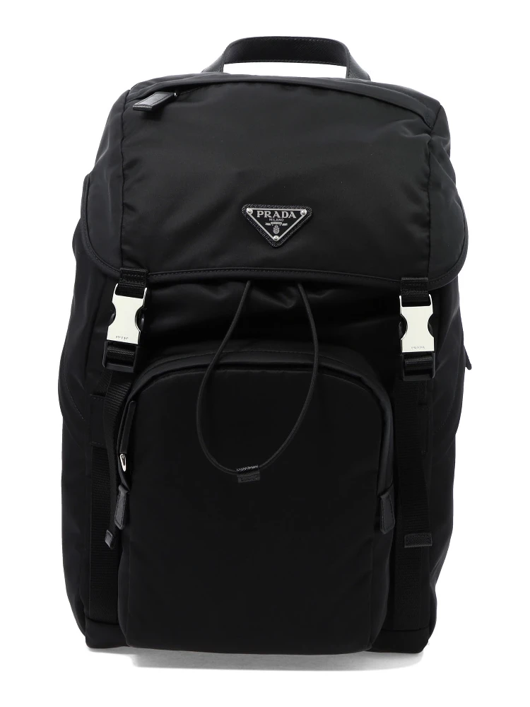 Re-Nylon and Saffiano leather backpack